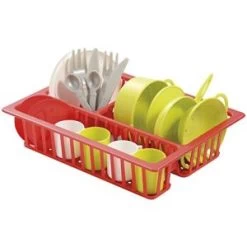 Ecoiffier 0606 - Egouttoir 25 Cm Et Accessoires De Cuisine