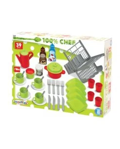 Accessoires De Dînette 100 % Chef – 39 Pièces – Jouets Ecoiffier – 2619 - Dès 18 Mois – Fabriqués En France